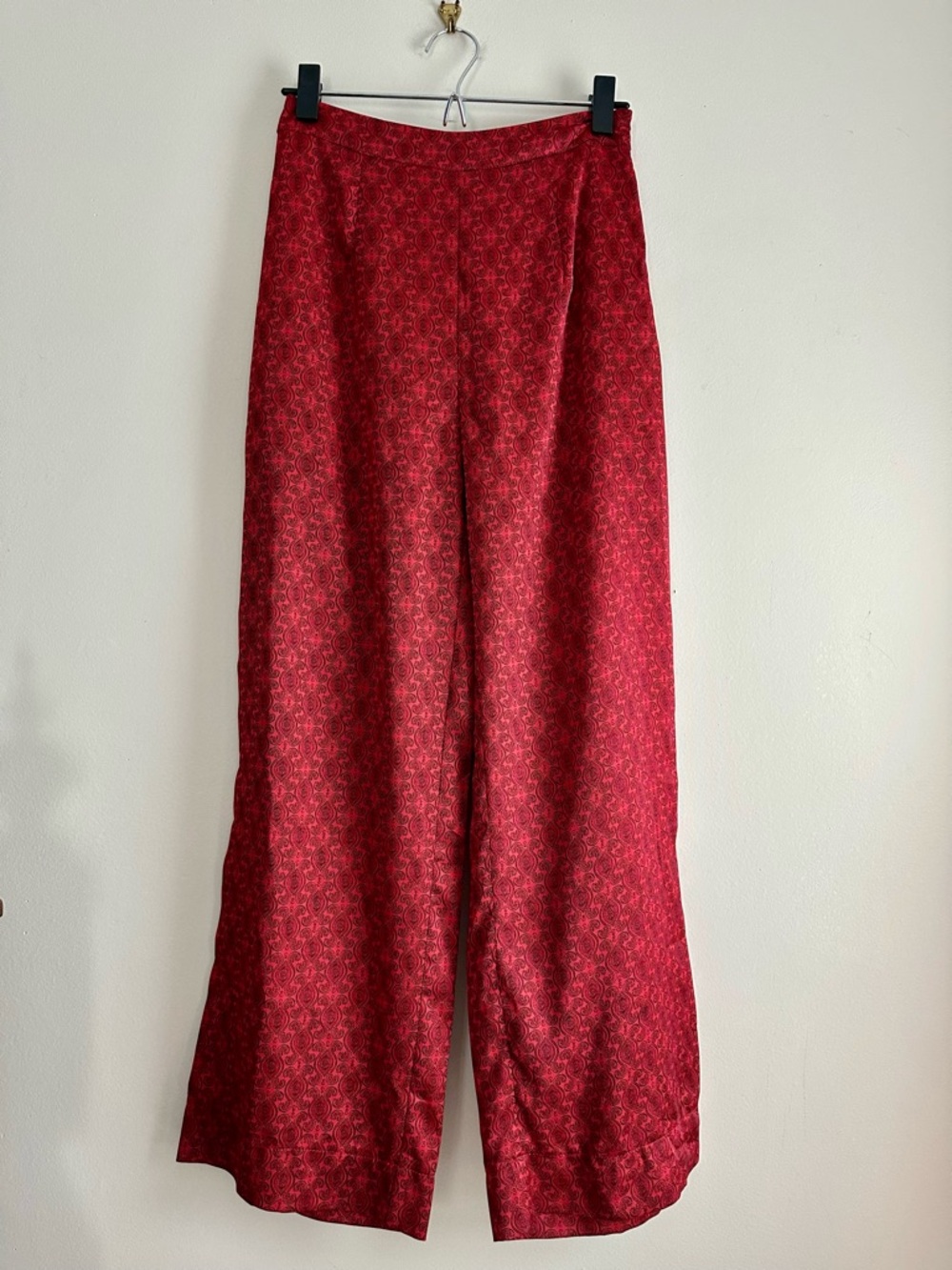 Urban Outfitters • Silky Red Paisley Wide Leg Pant